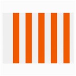 Vertical Stripes - White and Safety Orange Large Glasses Cloth