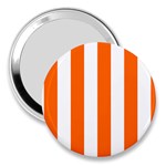 Vertical Stripes - White and Safety Orange 3  Handbag Mirror