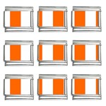 Vertical Stripes - White and Safety Orange 9mm Italian Charm (9 pack)