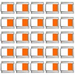 Vertical Stripes - White and Safety Orange 9mm Italian Charm (25 pack)