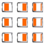 Vertical Stripes - White and Safety Orange Mega Link Italian Charm (9 pack)