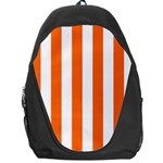 Vertical Stripes - White and Safety Orange Backpack Bag