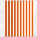 Vertical Stripes - White and Safety Orange Canvas 11  x 14 