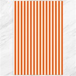 Vertical Stripes - White and Safety Orange Canvas 24  x 36 