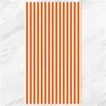 Vertical Stripes - White and Safety Orange Canvas 40  x 72 