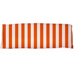 Vertical Stripes - White and Safety Orange Body Pillow Case (Dakimakura) (One Side)
