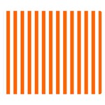 Vertical Stripes - White and Safety Orange Double Sided Flano Blanket (Small)