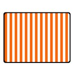 Vertical Stripes - White and Safety Orange Fleece Blanket (Small) (One Side)