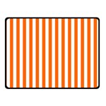 Vertical Stripes - White and Safety Orange Double Sided Fleece Blanket (Small) (Two Sides)
