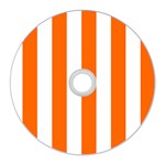 Vertical Stripes - White and Safety Orange CD Wall Clock
