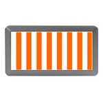 Vertical Stripes - White and Safety Orange Memory Card Reader (Mini)