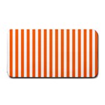 Vertical Stripes - White and Safety Orange Medium Bar Mat