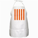 Vertical Stripes - White and Safety Orange BBQ Apron