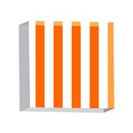 Vertical Stripes - White and Safety Orange 4 x 4  Acrylic Photo Block