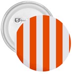 Vertical Stripes - White and Safety Orange 3  Button
