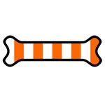 Vertical Stripes - White and Safety Orange Magnet (Dog Bone)