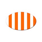Vertical Stripes - White and Safety Orange Sticker (Oval)