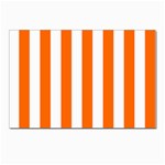 Vertical Stripes - White and Safety Orange Postcards 5  x 7  (Pkg of 10)