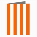Vertical Stripes - White and Safety Orange Greeting Cards (Pkg of 8)
