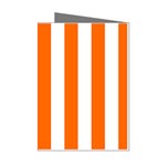 Vertical Stripes - White and Safety Orange Mini Greeting Cards (Pkg of 8)