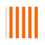 Vertical Stripes - White and Safety Orange Greeting Card 5  x 7 