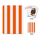 Vertical Stripes - White and Safety Orange Playing Cards Single Design