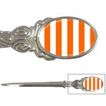 Vertical Stripes - White and Safety Orange Letter Opener