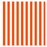 Vertical Stripes - White and Tangelo Orange Large Satin Scarf (Square)