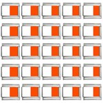 Vertical Stripes - White and Tangelo Orange 9mm Italian Charm (25 pack)