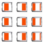 Vertical Stripes - White and Tangelo Orange Mega Link Italian Charm (9 pack)