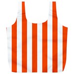 Vertical Stripes - White and Tangelo Orange Full Print Recycle Bag (XL)