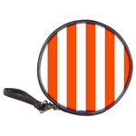 Vertical Stripes - White and Tangelo Orange Classic 20-CD Wallet