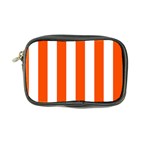 Vertical Stripes - White and Tangelo Orange Coin Purse