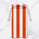 Vertical Stripes - White and Tangelo Orange Jewelry Bag