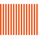 Vertical Stripes - White and Tangelo Orange Collage 11  x 14 
