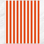 Vertical Stripes - White and Tangelo Orange Canvas 16  x 20 