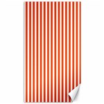 Vertical Stripes - White and Tangelo Orange Canvas 40  x 72 