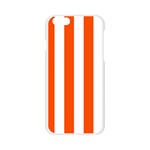Vertical Stripes - White and Tangelo Orange Apple iPhone 6/6S Silicone Case (Transparent)