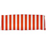 Vertical Stripes - White and Tangelo Orange Body Pillow Case (Dakimakura) (One Side)