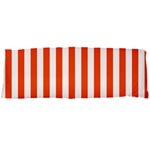 Vertical Stripes - White and Tangelo Orange Body Pillow Case Dakimakura (Two Sides)