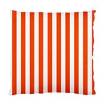 Vertical Stripes - White and Tangelo Orange Standard Cushion Case (One Side)