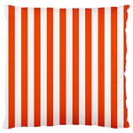 Vertical Stripes - White and Tangelo Orange Standard Flano Cushion Case (Two Sides)