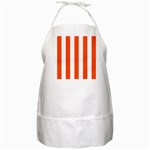 Vertical Stripes - White and Tangelo Orange BBQ Apron