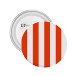 Vertical Stripes - White and Tangelo Orange 2.25  Button