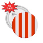 Vertical Stripes - White and Tangelo Orange 2.25  Button (10 pack)