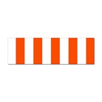 Vertical Stripes - White and Tangelo Orange Sticker Bumper (10 pack)