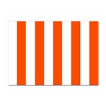 Vertical Stripes - White and Tangelo Orange Sticker A4 (10 pack)