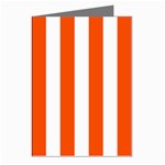Vertical Stripes - White and Tangelo Orange Greeting Cards (Pkg of 8)