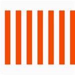 Vertical Stripes - White and Tangelo Orange 5  x 7  Photo Cards