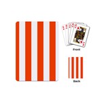 Vertical Stripes - White and Tangelo Orange Playing Cards (Mini)